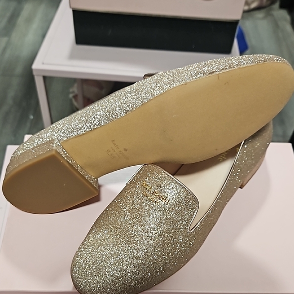 KATE SPADE Gold Glitter Loafers - Picture 4 of 6